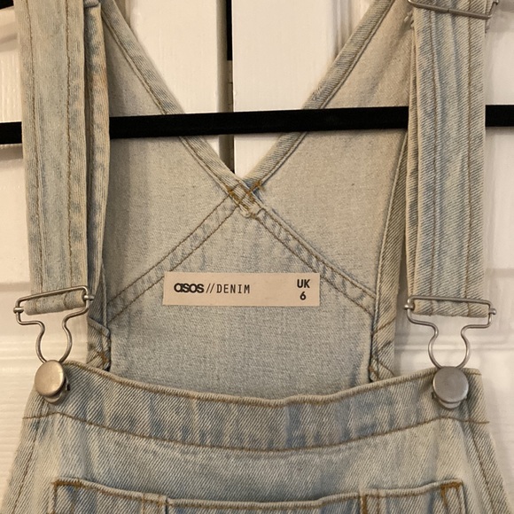Custom Embroidered Short ASOS Denim Overalls - Picture 2 of 6